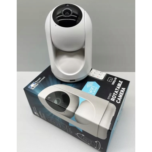 KAMERA OBROTOWA WEWNĘTRZNA WIFI FULL HD NIANIA ELEKTRONICZNA BIAŁA MICRO-SD