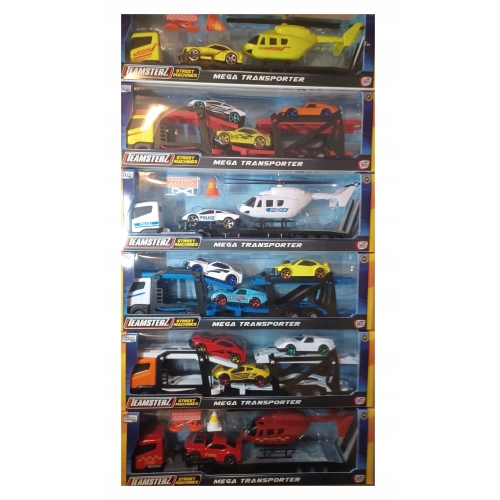 POJAZD Z PRZYCZEPĄ Z 3 WYŚCIGOWYMI SAMOCHODAMI TRANSPORTER Street Machines