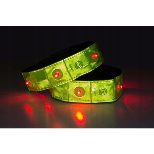 OPASKA ODBLASKOWA OCHRONNA OŚWIETLENIE LED NA RZEPY DLA LUDZI ZWIERZĄT 2SZT