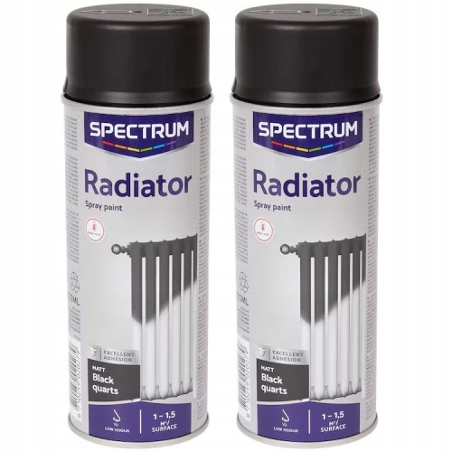 FARBA AKRYLOWA SZYBKOSCHNĄCA DO GRZEJNIKÓW KALORYFERÓW SPRAY MATOWA CZARNA