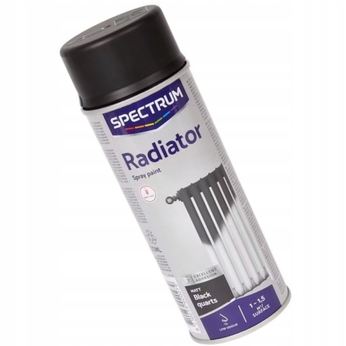 FARBA AKRYLOWA SZYBKOSCHNĄCA DO GRZEJNIKÓW KALORYFERÓW SPRAY MATOWA CZARNA