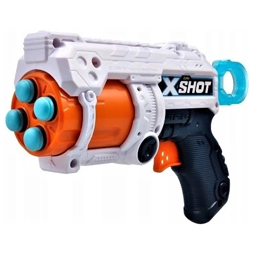 PISTOLET ZURU X-SHOT FURY 4 NA STRZAŁKI RZUTKI PIANKOWE 27 m 16 STRZAŁEK