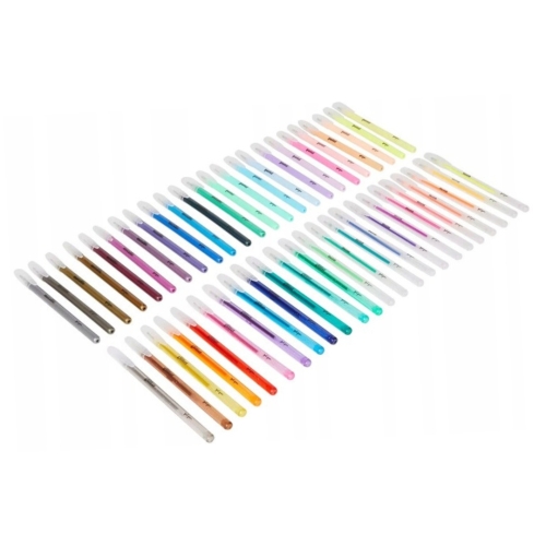 Długopisy żelowe kolorowe ETUI Neon Glitter Pastelowe Metaliczne 48 sztuk