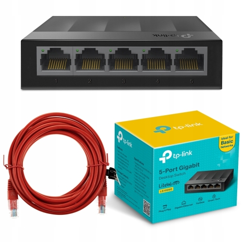 ENERGOOSZCZĘDNY SWITCH TP-LINK LS1005G ROZDZIELACZ LAN 5 port 5x1GBit 1GB