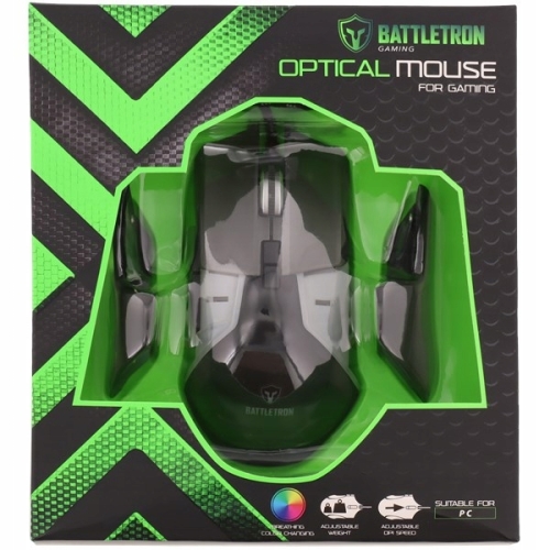 MYSZKA GAMINGOWA OPTYCZNA PRZEWODOWA BATTLETRON 6 PRZYCISKÓW 4 DPI 7 KOLOR