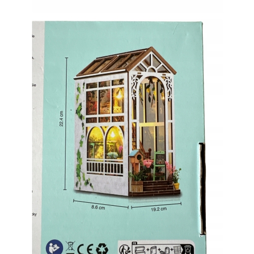 MINIATUROWA PODPÓRKA DO KSIĄŻEK GARDEN HOUSE OGRÓD z oświetleniem LED 3D