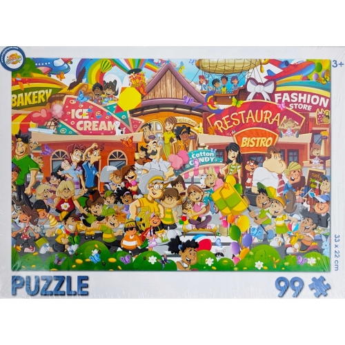 PUZZLE DLA DZIECI 99 ELEMENTÓW MIASTECZKO ICE CREAM FESTYN 33 X 22 CM 3+