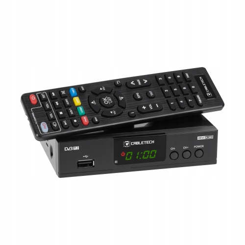 TUNER DEKODER DO TV NAZIEMNEJ TV DVB-T2 H.265 HEVC USB URZ0338A CABLETECH