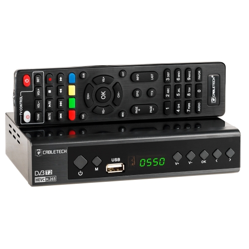 TUNER DEKODER DO TV NAZIEMNEJ TV DVB-T2 H.265 HEVC USB URZ0336C CABLETECH