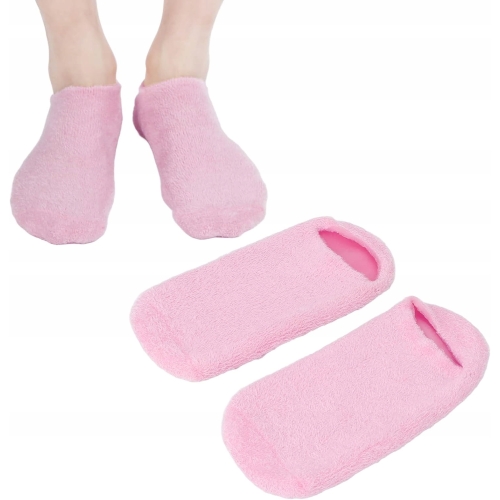 Żelowe skarpetki nawilżające stopy domowe SPA para kolor PINK