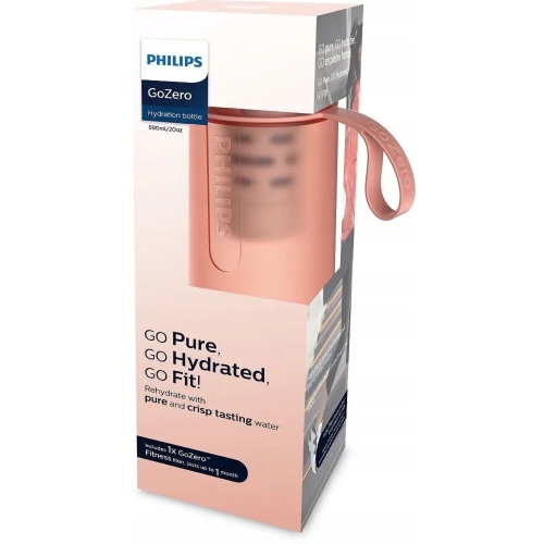 BUTELKA FILTRUJĄCA WRAZ Z FILTREM PHILIPS GoZero Hydration w kolorze PINK