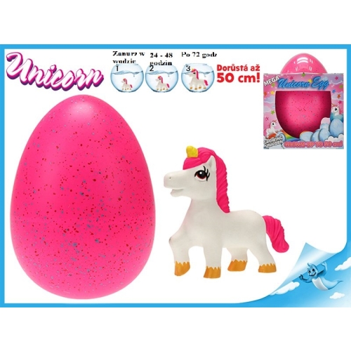 WYKLUWAJĄCE SIE JAJO JEDNOROŻEC KOLOR RÓŻOWY DUŻE 50 CM PO WYKLUCIU PINK