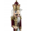 Dziadek do orzechów świąteczna drewniana figurka kolorowa DUŻA Król Berło