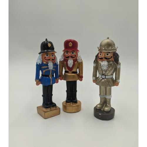 Dziadek do orzechów świąteczna drewniana figurka kolorowa DUŻA Król Berło