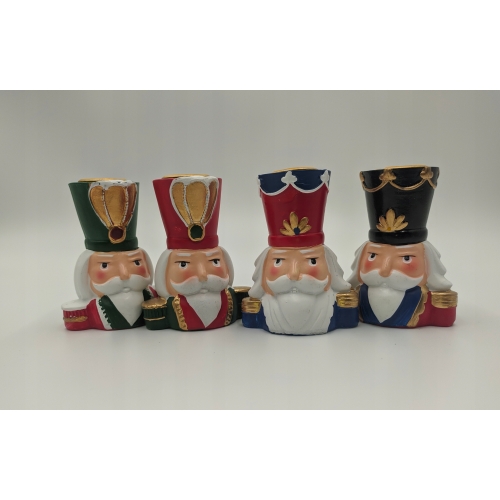 Dziadek do orzechów świąteczna drewniana figurka kolorowa DUŻA Król Berło