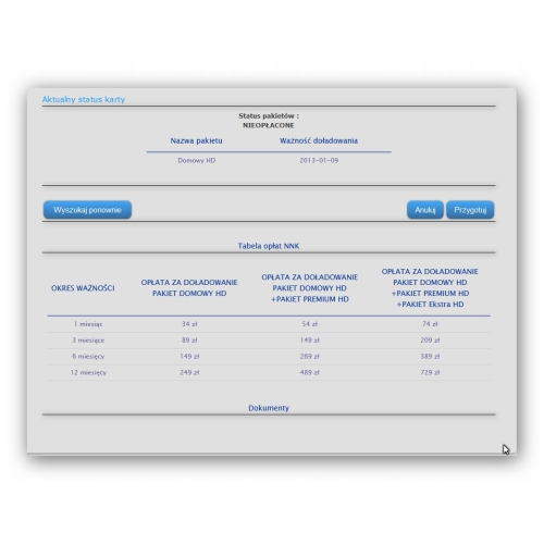 NOŚNIK OFERT karta CANAL+ system conax CAID 0B01 box BSKA pakiet DOMOWY HD