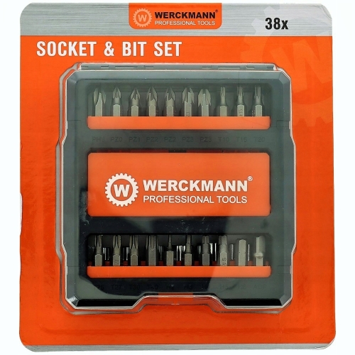 Zestaw bitów i nasadek z uchwytem 38 elementów WECKMANN YAPI