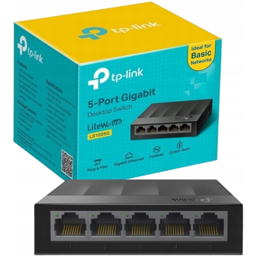 ENERGOOSZCZĘDNY SWITCH Tp-Link LS1005G 5x1GBit 1GB + zasilacz SZYBKI YAPPI