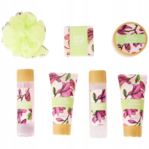 Zestaw podarunkowy Sandalwood Rose Magnolia kosmetyki S P A Mydło Myjka żel