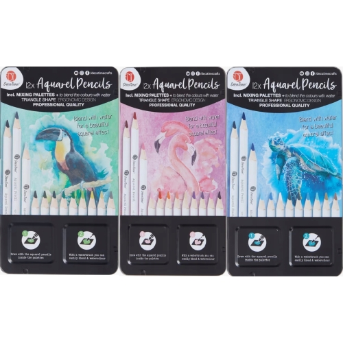 Kredki akwarelowe profesjonalne wodne zestaw 36 szt w metalowej puszce