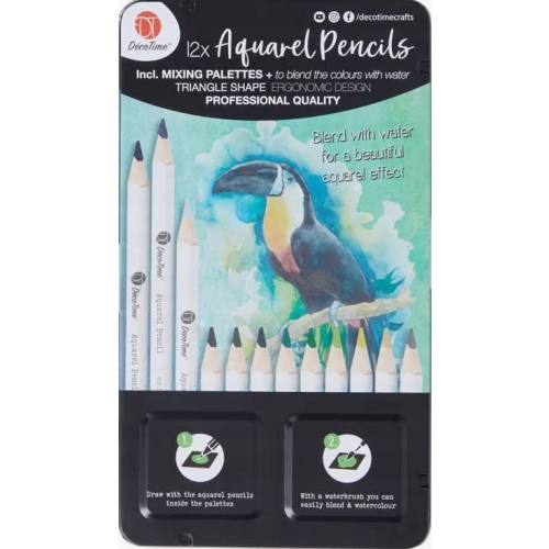 Kredki akwarelowe profesjonalne wodne zestaw 36 szt w metalowej puszce