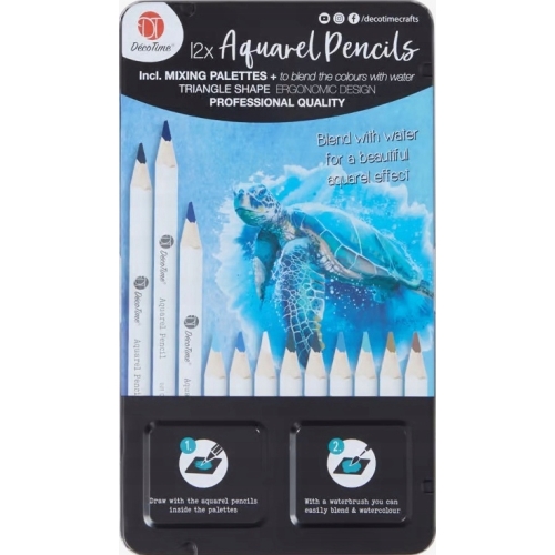 Kredki akwarelowe profesjonalne wodne zestaw 36 szt w metalowej puszce