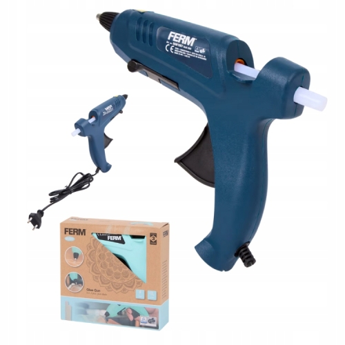 PISTOLET DO KLEJENIA NA GORĄCO ZE STOJAKIEM +2 KLEJE MOCNY 75W 5 MIN FERM