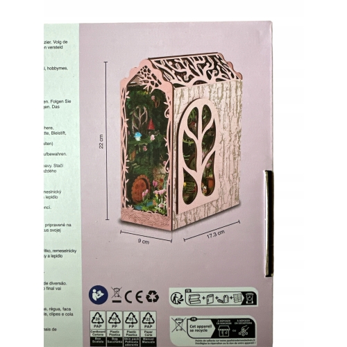 MINIATUROWA PODPÓRKA DO KSIĄŻEK BIURO BAJKOWA WIOSKA Z OŚWIETLENIEM LED 3D