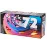 FARBY AKRYLOWE DUŻY ZESTAW KOLORY PODSTAWOWE I PASTELOWE 72 SZTUKI x 20ml