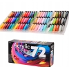 FARBY AKRYLOWE DUŻY ZESTAW KOLORY PODSTAWOWE I PASTELOWE 72 SZTUKI x 20ml