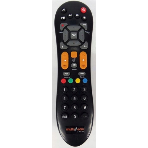 Oryginalny Pilot Kablówka Multimedia Polska IPS3000 czarny Logo MULTIMEDIA