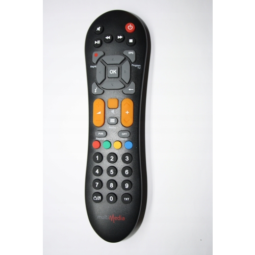 Oryginalny Pilot Kablówka Multimedia Polska IPS3000 czarny Logo MULTIMEDIA
