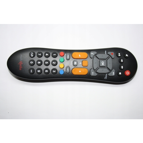 Oryginalny Pilot Kablówka Multimedia Polska IPS3000 czarny Logo MULTIMEDIA