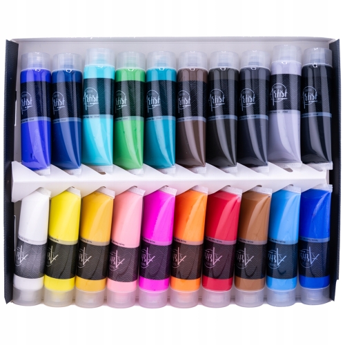 Farby akrylowe szybkoschnące na bazie wody wielokolorowe 20 szt.x 30 ml