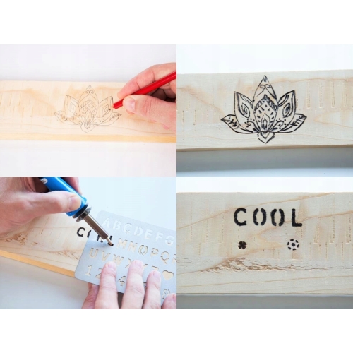 LUTOWNICA WYPALARKA GRZAŁKOWA DO DREWNA GRAWER 30W 220-240V+12 SZABLONÓW