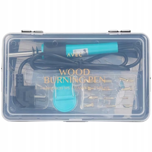 LUTOWNICA WYPALARKA GRZAŁKOWA DO DREWNA GRAWER 30W 220-240V+12 SZABLONÓW