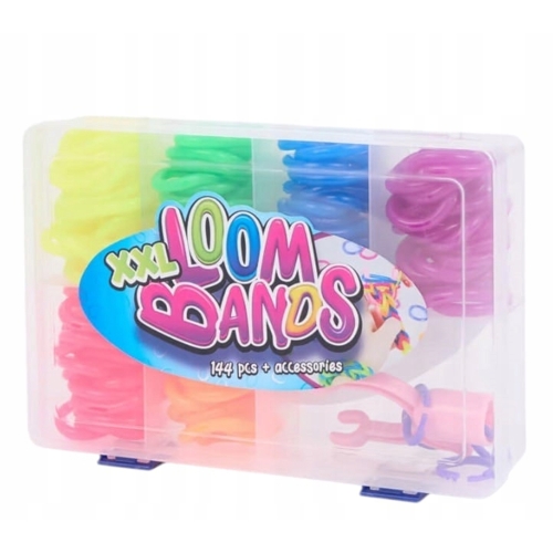 Gumki XXL do tworzenia bransoletek LOOM BANDS 144 ELEMENTÓW + AKCESORIA