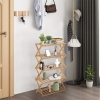 Bambusowa szafka stojak na buty Półka na doniczki 5 poziomowy 89 cm x 67 cm