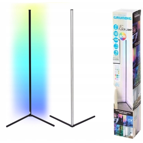 Lampa narożna LED Grundig RGB music sensor + pilot energooszczędna wysoka