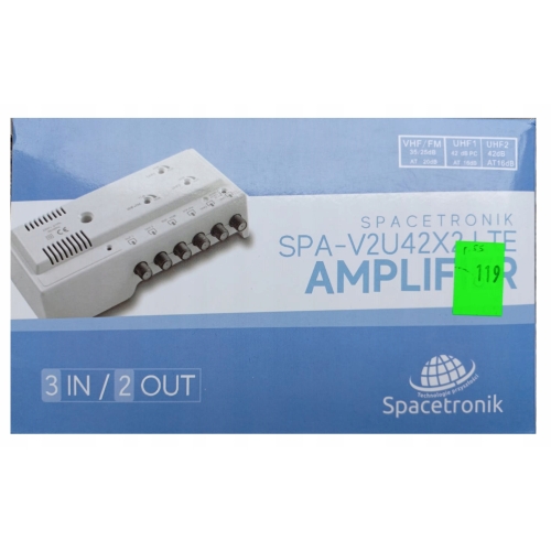 WZMACNIACZ SPACETRONIK SPA-V2U42X2 LTE analogowy+cyfrowy TV/FM 470-790MHZ
