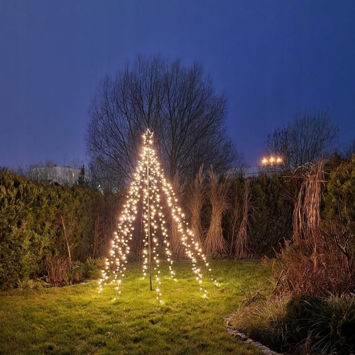 Choinka sztuczna Metalowa BIG XXL 250 cm Timer Białe Ciepłe Światło 500 LED