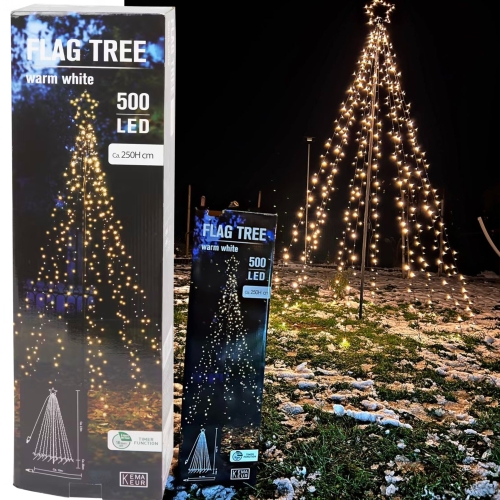 Choinka sztuczna Metalowa BIG XXL 250 cm Timer Białe Ciepłe Światło 500 LED