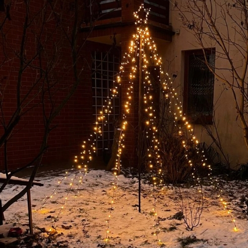 Choinka sztuczna Metalowa BIG XXL 250 cm Timer Białe Ciepłe Światło 500 LED