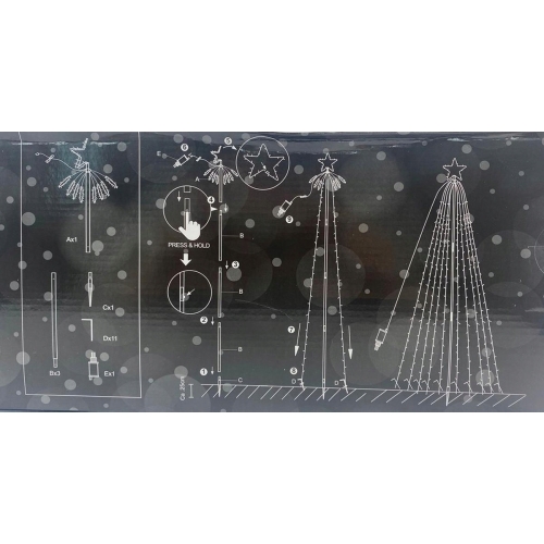 Choinka sztuczna Metalowa BIG XXL 250 cm Timer Białe Ciepłe Światło 500 LED