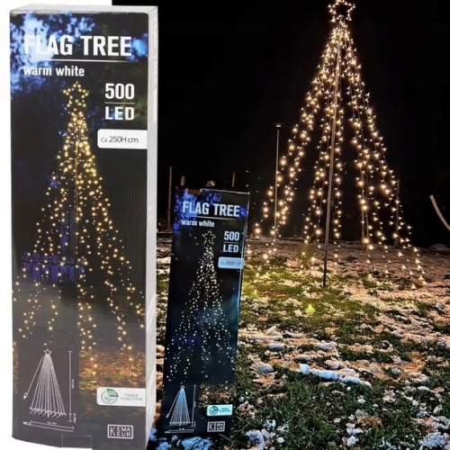 Choinka sztuczna Metal BIG XXL 250 cm Timer Białe Ciepłe Światło aż 500 LED