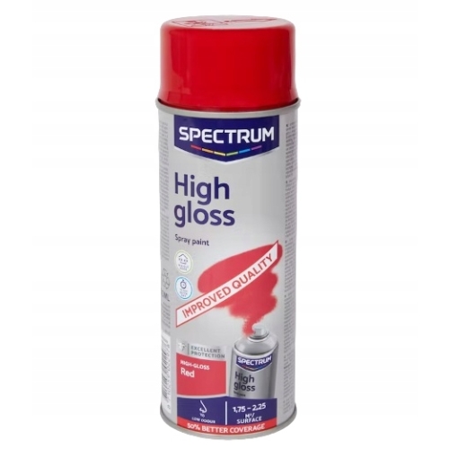 Szybkoschnący lakier akrylowy w spray uniwersalny High Gloss Czerwony 400ml
