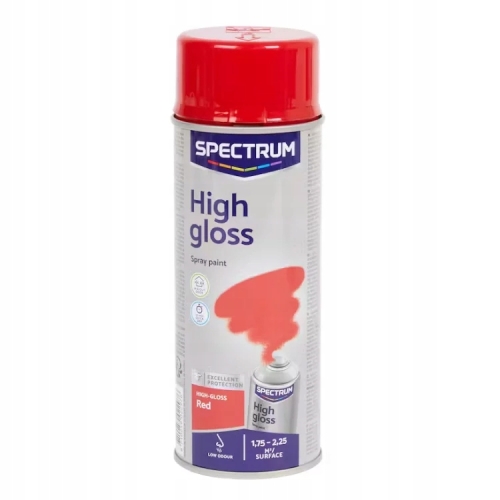 Szybkoschnący lakier akrylowy w spray uniwersalny High Gloss Czerwony 400ml