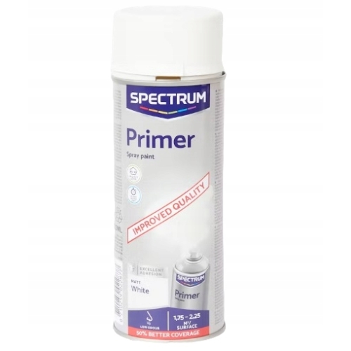 Szybkoschący Podkład Akrylowy Primer Biały Matowy Uniwersalny Spray 400 ml