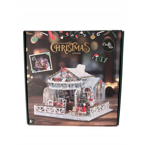 Miniaturowy domek do samodzielnego składania ŚWIĄTECZNY DOM oświetlony led