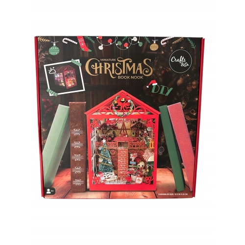 Miniaturowy domek do samodzielnego składania CHRISTMAS BOOK NOOK led 3D